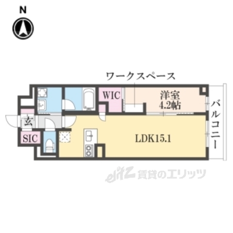 京都市上京区梅屋町のマンションの間取り