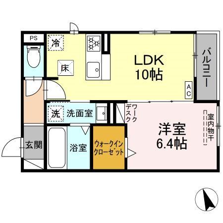 Ｄ-ＲＯＯＭ福光東　ＥＡＳＴの間取り