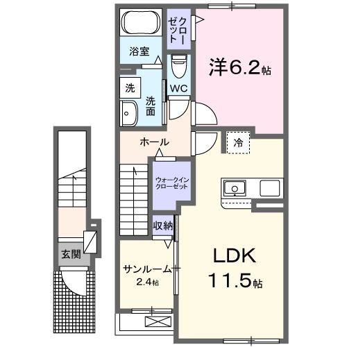 八戸市大字妙のアパートの間取り