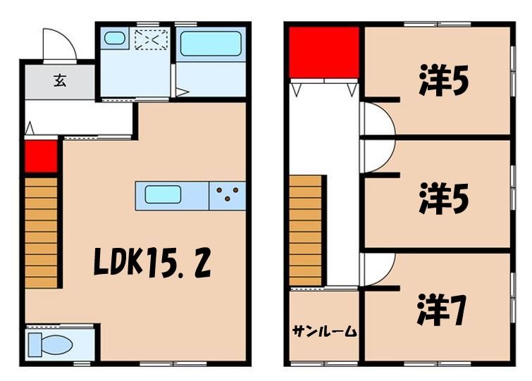 上伊那郡南箕輪村のアパートの間取り