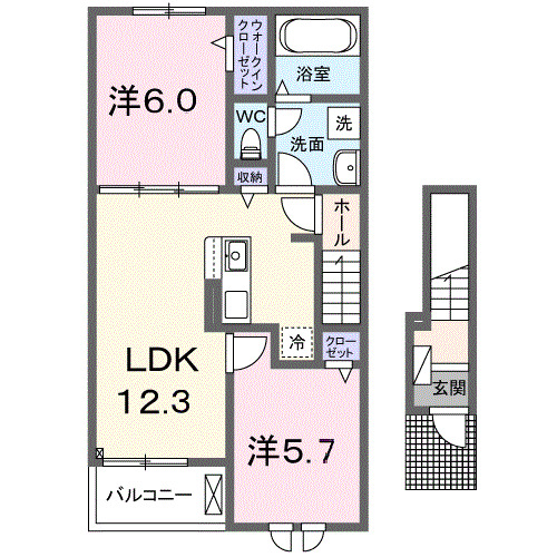 羽生市大字上新郷のアパートの間取り