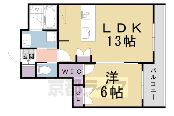 京都市北区大宮西小野堀町のマンションの間取り