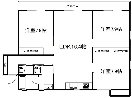 京都市中京区油屋町のマンションの間取り