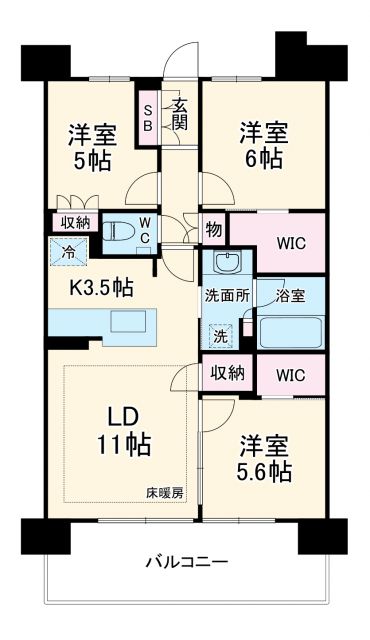 三郷市三郷のマンションの間取り