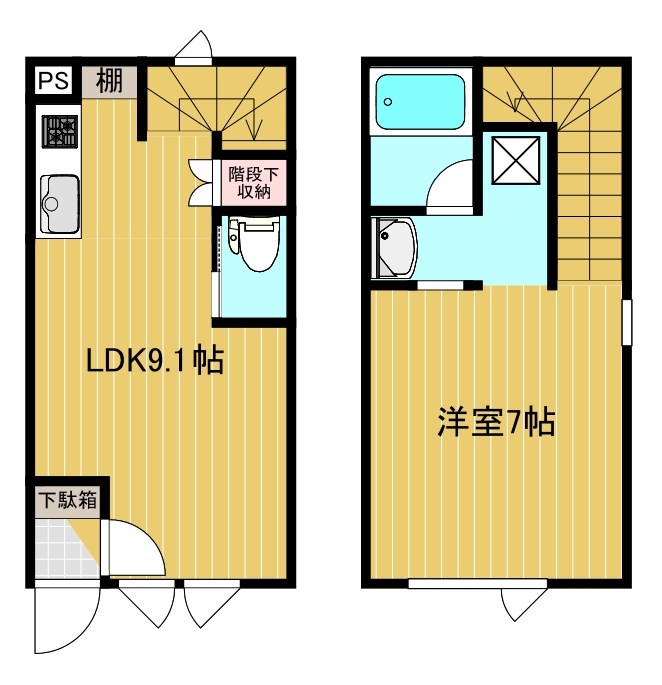 メゾネット北斗S＆Sの間取り