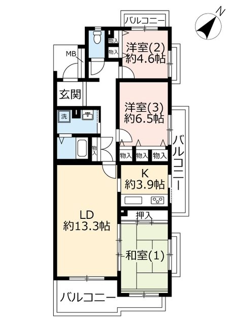 ＵＲ千葉ニュータウンプロムナード桜台１２番街の間取り