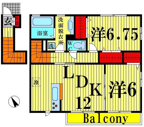 足立区東伊興のアパートの間取り