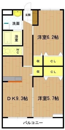 【伊勢市二見町山田原のマンションの間取り】