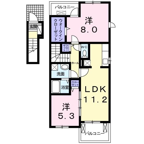 伊賀市四十九町のアパートの間取り