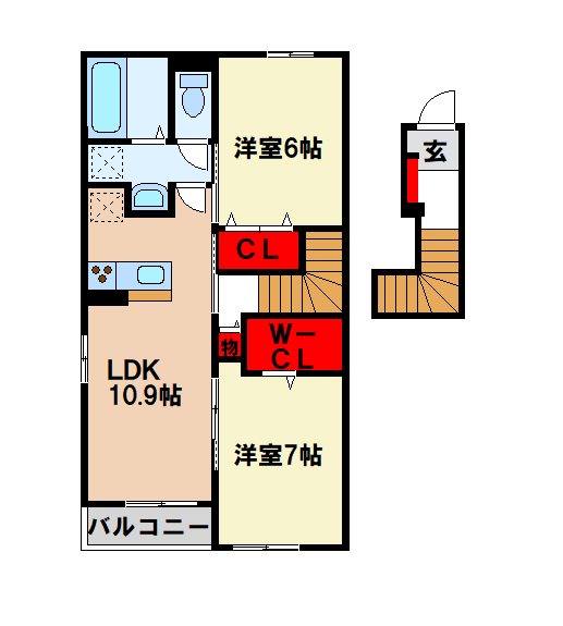 小郡市稲吉のアパートの間取り