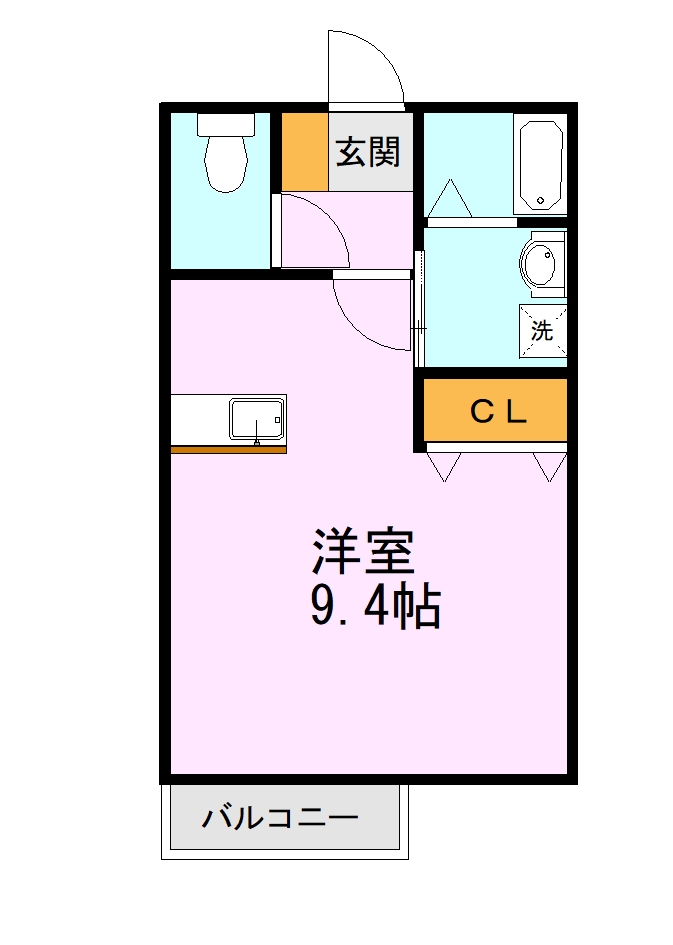 ＫＵＲＩＭＯＴＯアパートの間取り