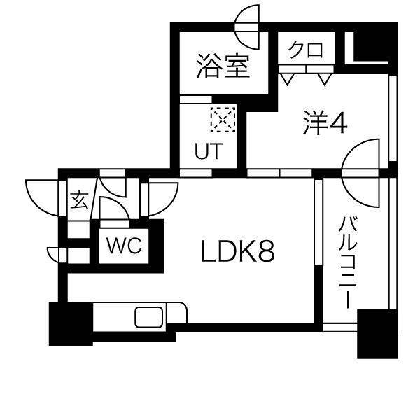 【札幌市北区北三十九条西のマンションの間取り】