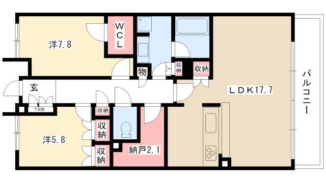 レザンドール東山元町の間取り