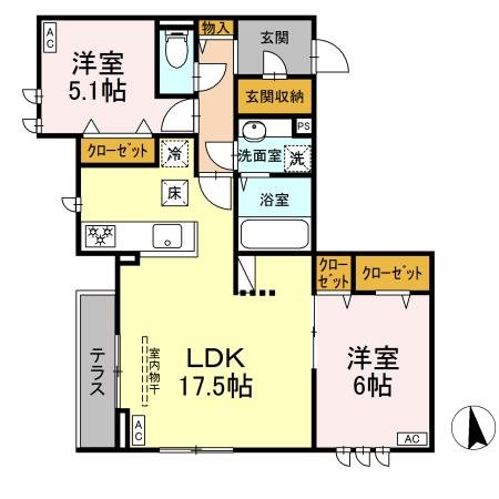 府中市府中町のアパートの間取り