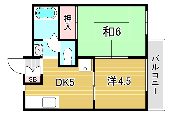 太田ハイツ　南棟の間取り