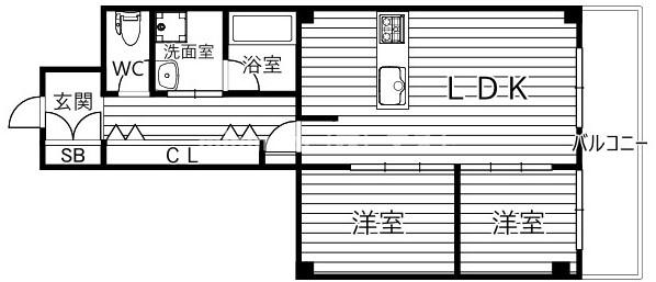 大阪市都島区片町のマンションの間取り