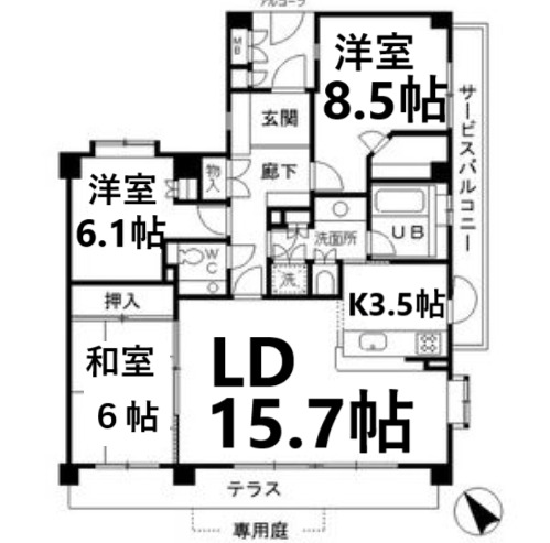 名古屋市瑞穂区春山町のマンションの間取り