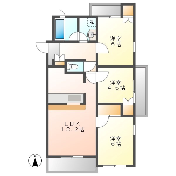 しあわせ野45号棟の間取り