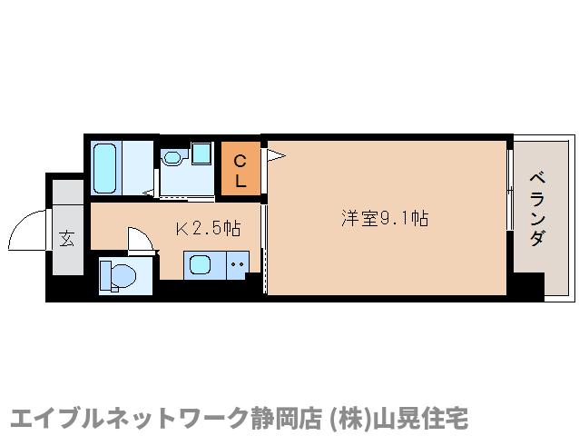 静岡市葵区柚木のマンションの間取り