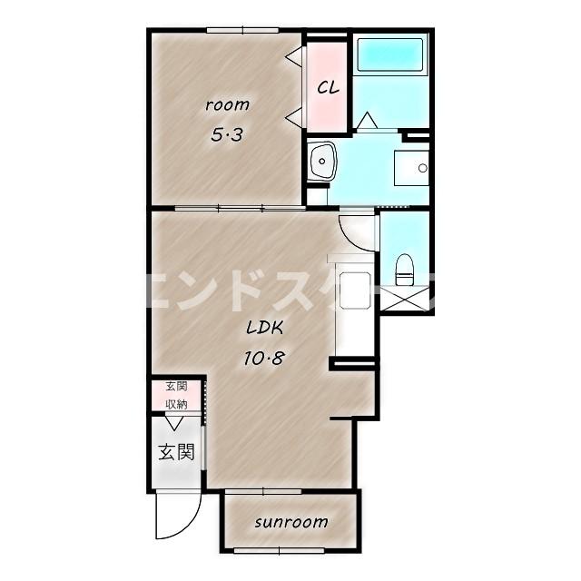 高崎市下佐野町のアパートの間取り