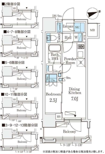 文京区湯島のマンションの間取り