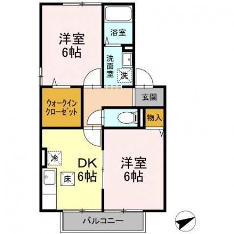 ルミエール大塔　D棟の間取り