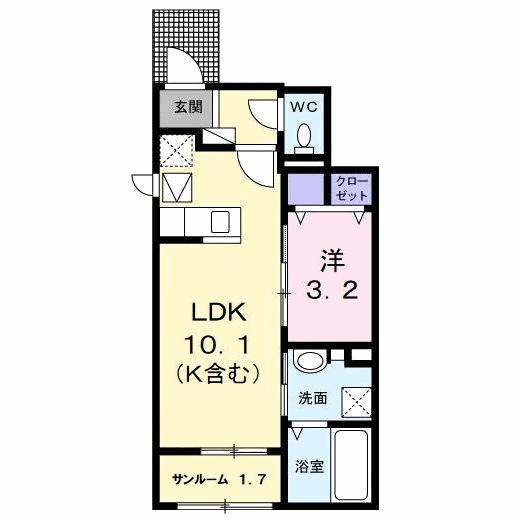 北九州市小倉北区新高田のアパートの間取り