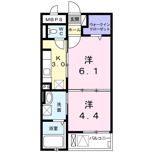 吹田市岸部北のマンションの間取り