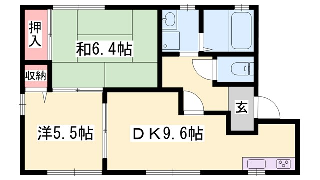 ハーティー黍田　B棟の間取り