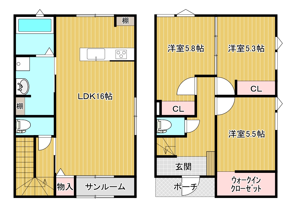 ドゥーエ　ピノの間取り