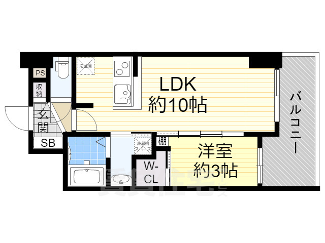 大阪市浪速区幸町のマンションの間取り