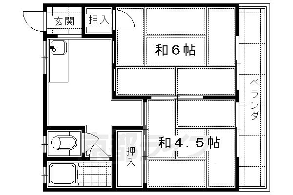 京都市伏見区向島津田町のマンションの間取り