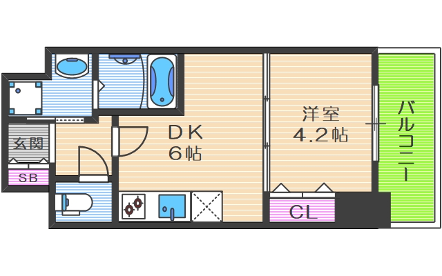 【大阪市西区本田のマンションの間取り】