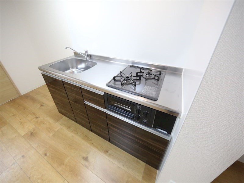 キッチン　システムキッチン　2口ガスコンロ　グリル付