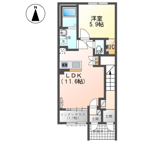 南京終7丁目アパート新築工事の間取り写真