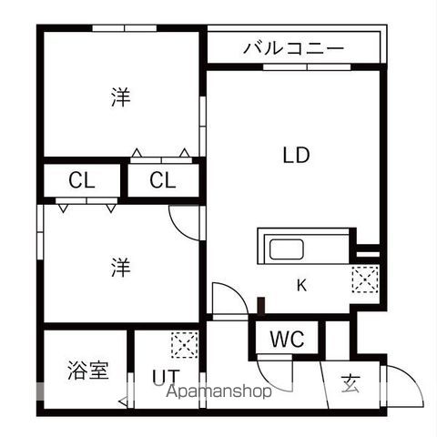 ＪＲ札沼線 桑園駅 徒歩7分 4階建 築1年の間取り写真
