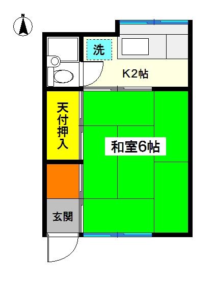 横浜市鶴見区諏訪坂のアパートの間取り