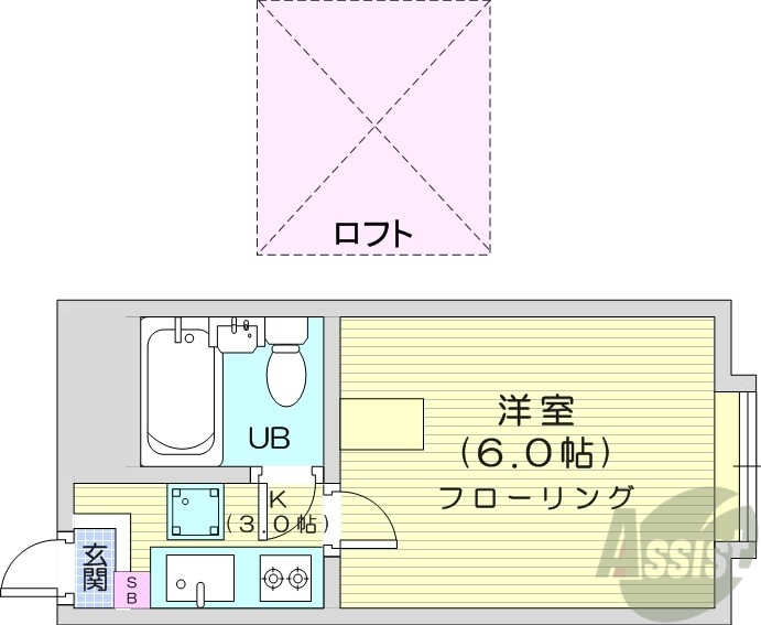 札幌市中央区南八条西のマンションの間取り