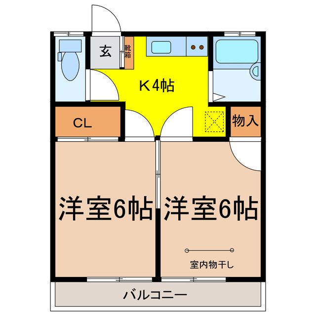 長野市大字北尾張部のアパートの間取り