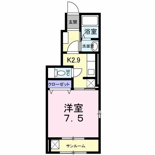 高岡市あわら町のアパートの間取り