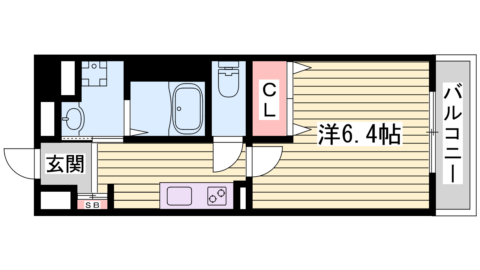 インタービレッジ船丘（増築部分）の間取り