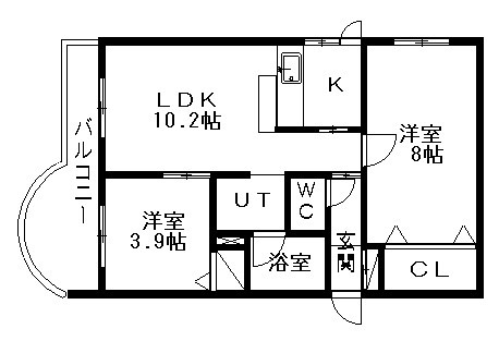 札幌市厚別区厚別西五条のマンションの間取り