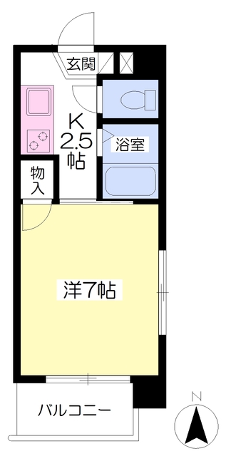 松山市鉄砲町のマンションの間取り