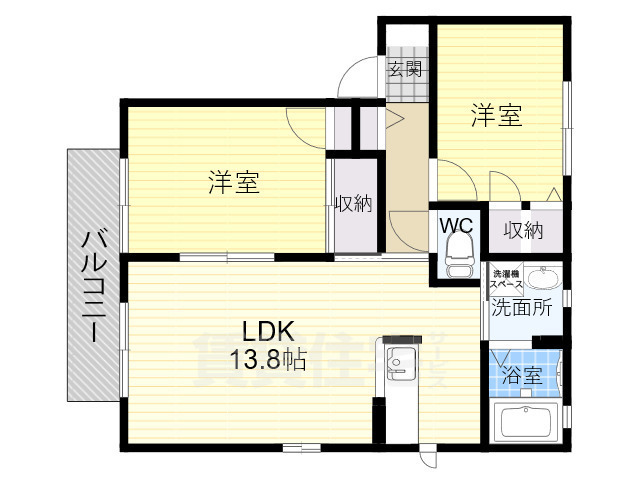 【北葛城郡広陵町馬見北のアパートの間取り】