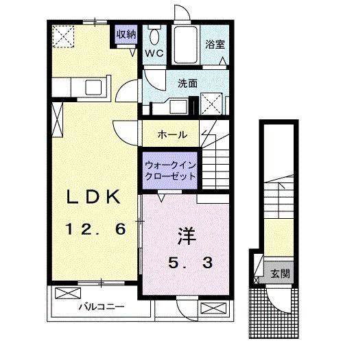 沼津市大諏訪のアパートの間取り