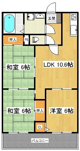 福岡市西区石丸のマンションの間取り