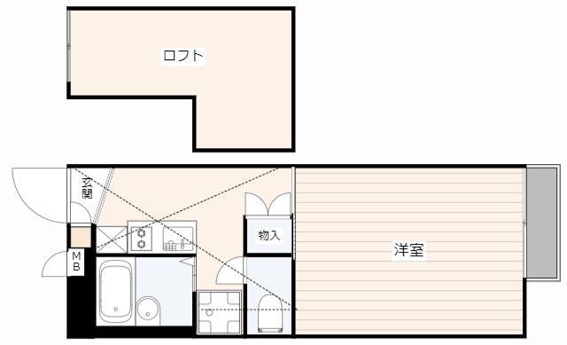 広島市東区馬木のアパートの間取り