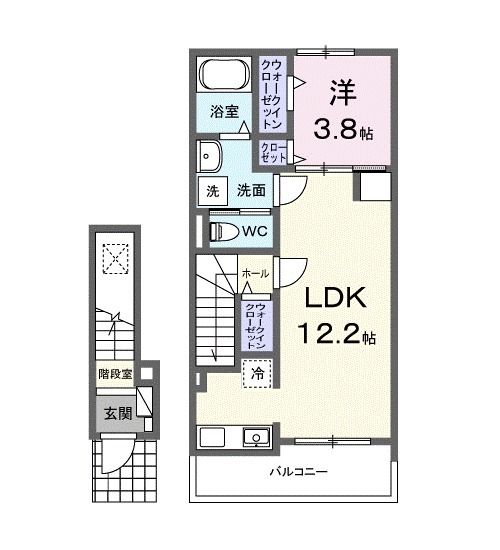 尾道市高須町のアパートの間取り