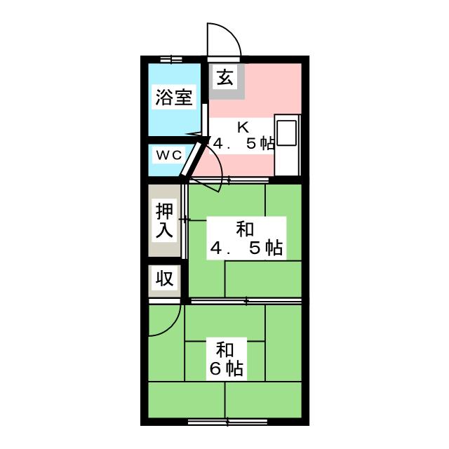 石栄コーポ１号館の間取り