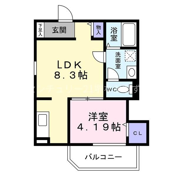 堺市中区堀上町のアパートの間取り